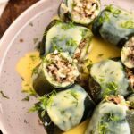 Greek Stuffed Zucchini in Egg Lemon Sauce (Avgolemono)