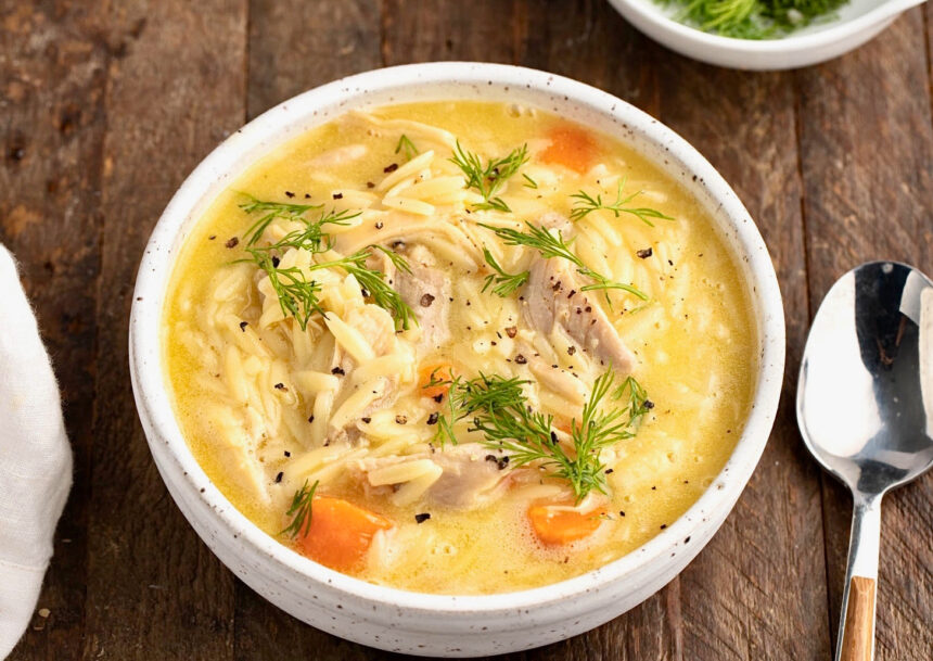 Greek Lemon Chicken Soup with Orzo (Avgolemono)