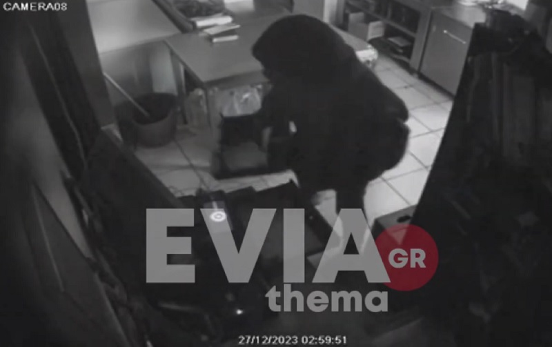 Video-documentary of a burglary in an ouzorie in Chalkida