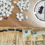 They found 46 packages of cocaine, money and precision scales in his home