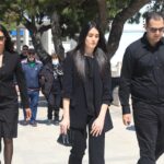 Relatives, friends and associates in Alexis Kougia's memorial