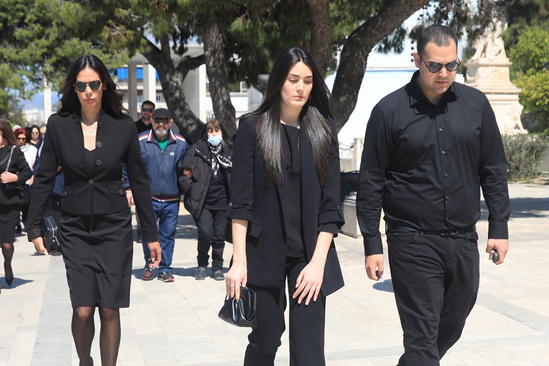 Relatives, friends and associates in Alexis Kougia's memorial