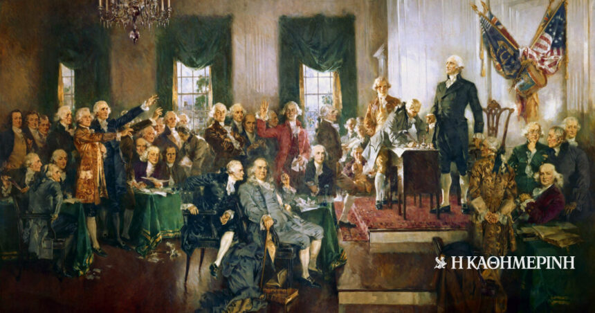 As of today: April 30, 1789 - The swearing -in of the first American president